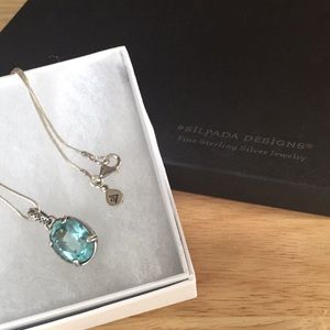 SILPADA .925 Sterling Silver Aqua Blue Necklace